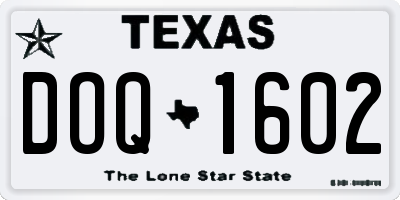 TX license plate DOQ1602
