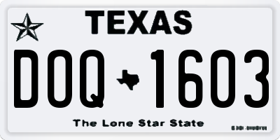 TX license plate DOQ1603