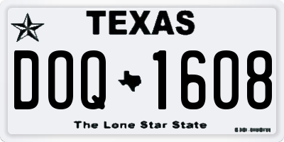 TX license plate DOQ1608