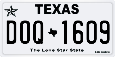 TX license plate DOQ1609