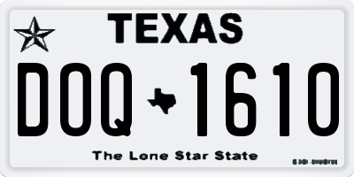 TX license plate DOQ1610