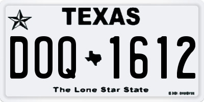 TX license plate DOQ1612