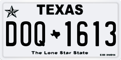 TX license plate DOQ1613