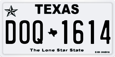 TX license plate DOQ1614