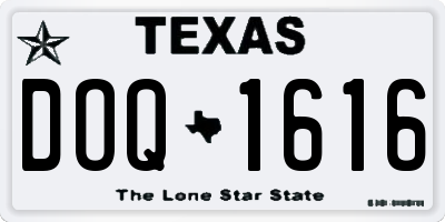 TX license plate DOQ1616