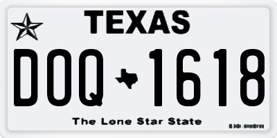 TX license plate DOQ1618