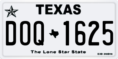 TX license plate DOQ1625