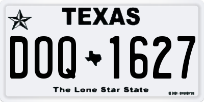 TX license plate DOQ1627