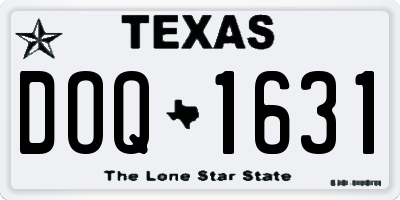 TX license plate DOQ1631