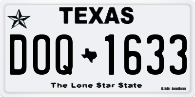 TX license plate DOQ1633