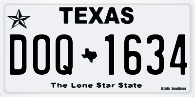 TX license plate DOQ1634