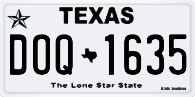 TX license plate DOQ1635