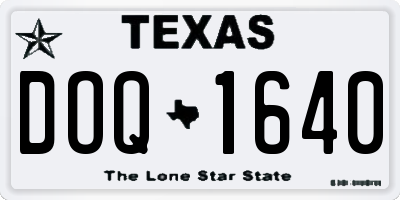 TX license plate DOQ1640