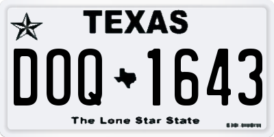 TX license plate DOQ1643