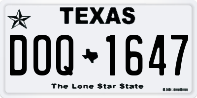 TX license plate DOQ1647
