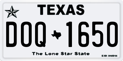 TX license plate DOQ1650