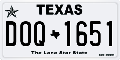 TX license plate DOQ1651