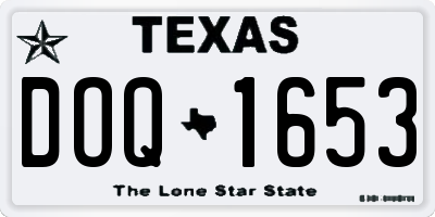 TX license plate DOQ1653