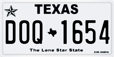 TX license plate DOQ1654