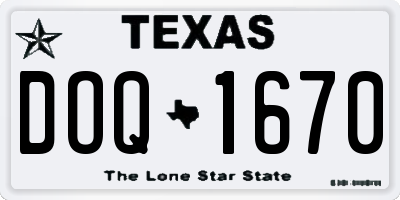 TX license plate DOQ1670
