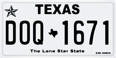 TX license plate DOQ1671