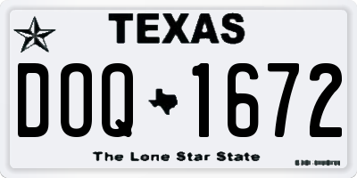 TX license plate DOQ1672