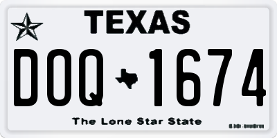 TX license plate DOQ1674
