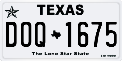 TX license plate DOQ1675