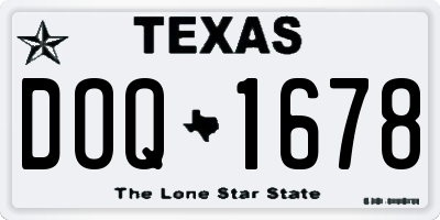 TX license plate DOQ1678