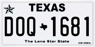 TX license plate DOQ1681