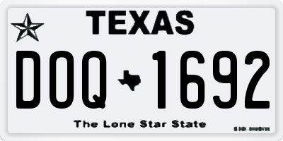 TX license plate DOQ1692