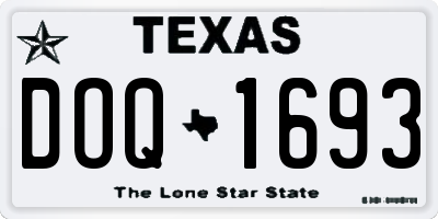 TX license plate DOQ1693