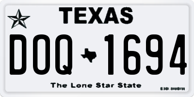 TX license plate DOQ1694