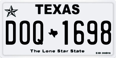 TX license plate DOQ1698
