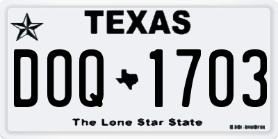 TX license plate DOQ1703