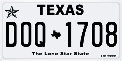 TX license plate DOQ1708