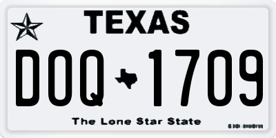 TX license plate DOQ1709
