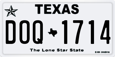 TX license plate DOQ1714