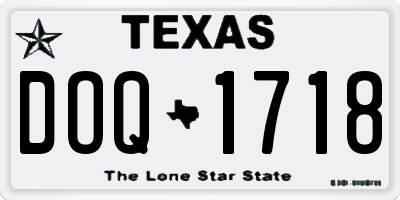 TX license plate DOQ1718