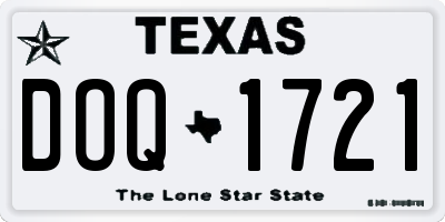 TX license plate DOQ1721