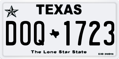 TX license plate DOQ1723