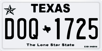 TX license plate DOQ1725