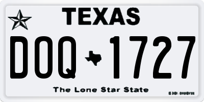 TX license plate DOQ1727
