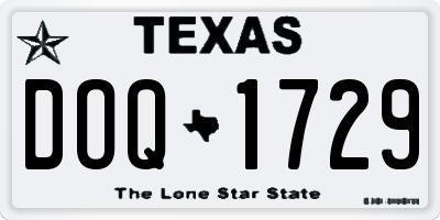 TX license plate DOQ1729