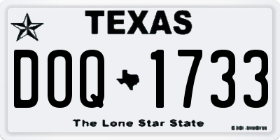 TX license plate DOQ1733