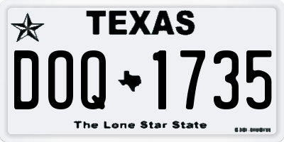 TX license plate DOQ1735