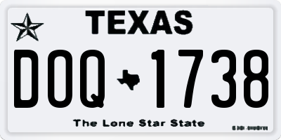 TX license plate DOQ1738