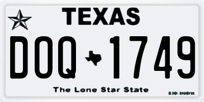 TX license plate DOQ1749