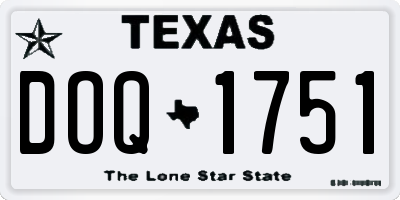 TX license plate DOQ1751