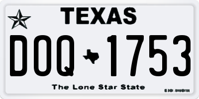 TX license plate DOQ1753